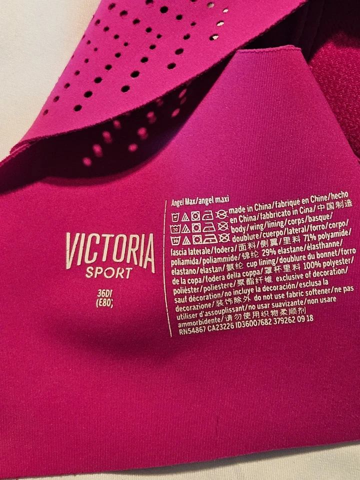Victoria Sport Bra Womens 36DD Angel Max Maximum Support Laser Cut NWT Athletic - Image 4 of 4
