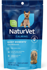 Quiet Moments Calming Dog Supplement, Dog Soft Chews with Melatonin to Help Redu