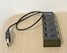 USB 2.0 4 Port Multi Charger Hub High Speed Adapter Switch Laptop PC Mac -Tested