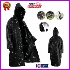 1 x Waterproof Raincoat Poncho Reusable Plastic Adult Camping Festival Rain Coat