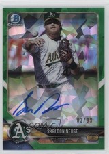 2018 Bowman Chrome HTA Green Atomic Refractor 3/99 Sheldon Neuse Auto h7i