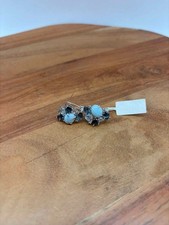 Pre-Owned 925 Silver Larimar Gem Earrings