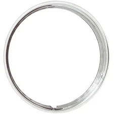 (2) Wheel Vintiques Trim Ring Hot Rod Style - Ribbed 14" Diameter Stainless