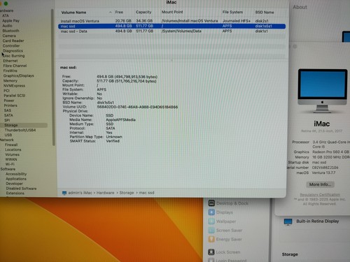 Apple iMac 2017, 21.5", 3.4 GHz i5, 16GB, 512GB SSD, Retina 4K, 4GB Gaming GPU - Afbeelding 3 van 7