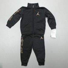 Nike Air Jordan 2 Piece Set Toddler 18 M Black Long Sleeve Pullover 65C811-023
