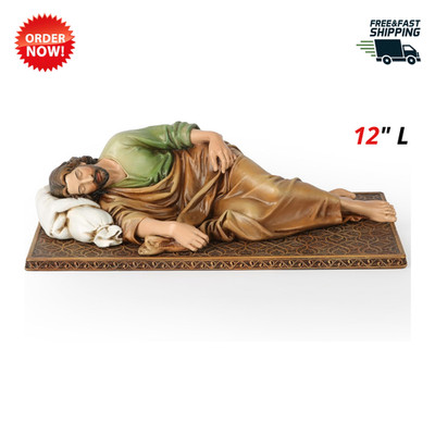 12'' Sleeping St Joseph Statue Catholic Religious Figure Patron Saint Dad Gift