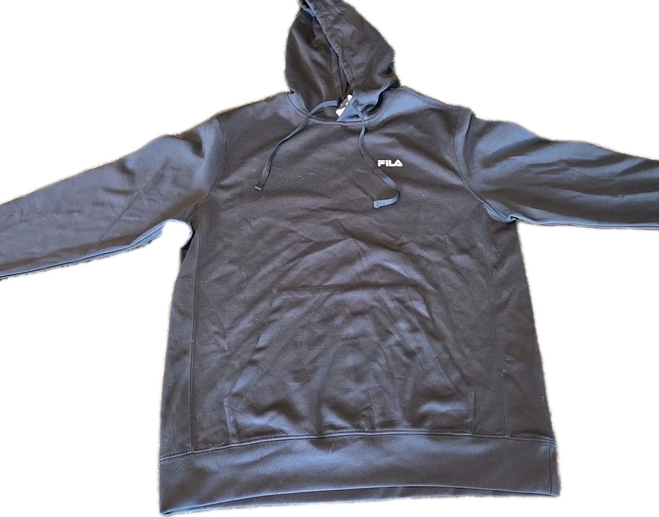 Felpa uomo Fila nera oversize con cappuccio taglia M pullover maglia felpa tasca