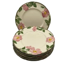 Set of 7 Franciscan Desert Rose Salad Plates 7.75” Made In USA 1950-1970 Chips