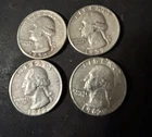 4 Washington Silver Quarters -see Pics