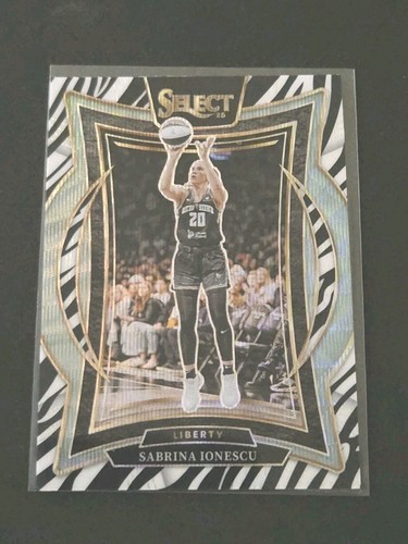 2025 Panini Select WNBA Concourse #98 Sabrina Ionescu, Zebra Prizm, NY Liberty
