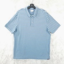 Faherty Polo Shirt Mens XL Blue Striped Short...