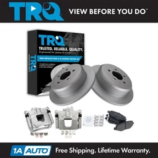 TRQ Rear Brake Calipers Pads Rotors Fits Dodge Nitro Jeep Liberty Wrangler