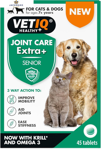 VetIQ Joint Care Extra+ Senior Dog Cat Mobility Stiffness Aid 45 Tabs 7+ - Image 6