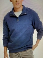 Goodfellow  Co Quilted Snap Pullover Sweatshirt - Navy Blue SMALL FREE SHIP