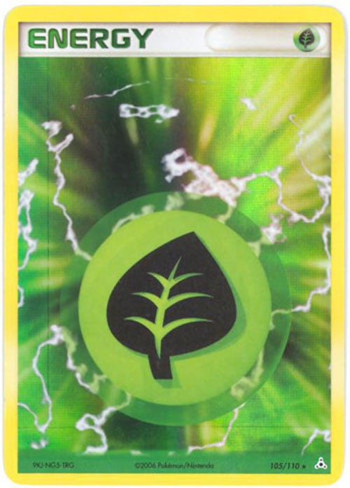 Pokemon Card - Holon Phantoms 105/110 - GRASS ENERGY (holo-foil) - NM/Mint