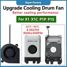 For Bambu Lab X1 X1C P1P P1S Cooling Drum Fan Front Cover Housing Assembly Print