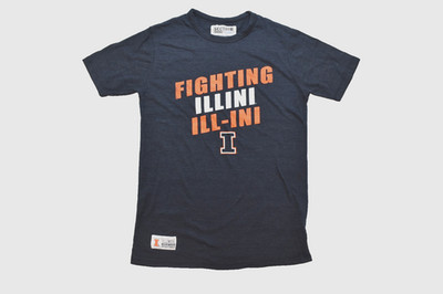 Majestic Section 101 Mens Illinois Fighting Illini Navy Heather Shirt New S, M