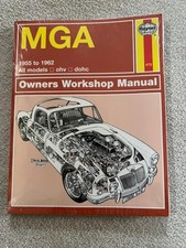 MG MGA 1500 1600 Twin Cam Coupe Roadster Haynes Manual 1955 to 1962 OHV DOHC