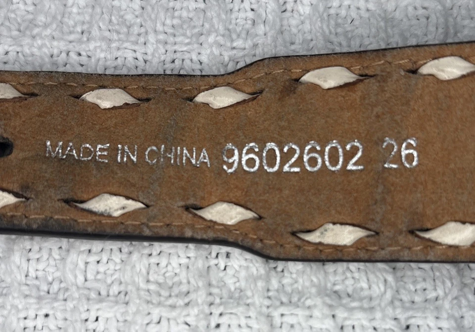 Cavenders РАЗМЕР 26 МОЛОДЕЖНЫЙ тисненый коричневый кожаный западный ремень сшитый цветочный  - Изображение 3 из 4