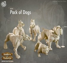 dog pack miniatures - CastnPlay - DnD miniatures - Role Playing Game - Tabletop