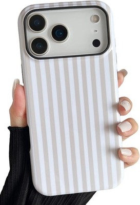 iPhone 17 Pro Max Case Cute Aesthetic Striped Phone Case for Women Girl Shockpro