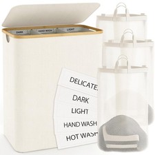 Hampers for Laundry Basket with Lid, 160L Extra Large 160L, Beige