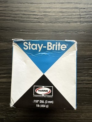 Harris SB61 Stay Brite Silver Bearing Solder 1/8'' x 1 lb Spool .118  (3mm) New