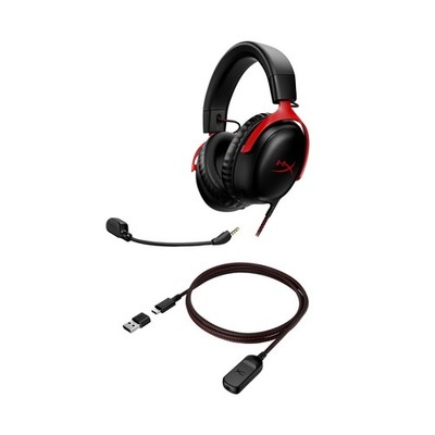 HyperX Cloud III Gaming Headset Schwarz/Rot Kabelgebunden USB-C USB-A 3,5mm P...