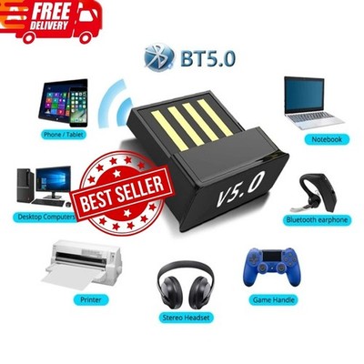 Bluetooth 5.0 USB Stick Adapter Dongle Empfänger EDR für Windows PC Laptop Nano