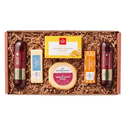 Hickory Farms Signature Beef Meat and Cheese Gift Basket Medium - Box Set | C...
