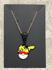 Japanese Anime Pokemon Pikachu Video Game Enamel Drop Dangle Adorable Necklace