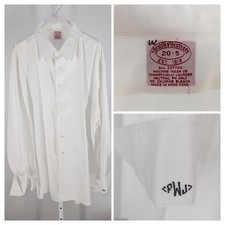 Vintage 80s 90s Brooks Brothers Tuxedo Shirt 20-5 White Pleated French Cuff