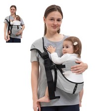 Baby Carrier Newborn to Toddler Sling Adjustable Lightweight 25-60 lbs Grey