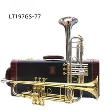 Ba ch LT197GS-77 Bb Small Trumpet Silver Golden Key Professional with case
