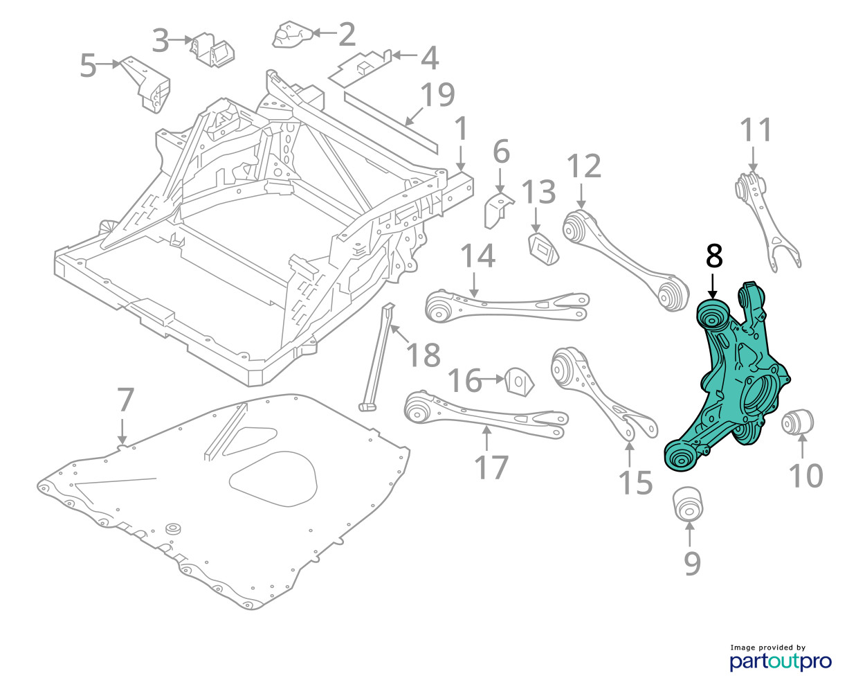BMW i8 2014-2020 Rear Left Steering knuckle