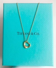 Collana Tiffany & Co. cuore aperto oro 18 carati 7 mm Elsa Peretti con sacche...