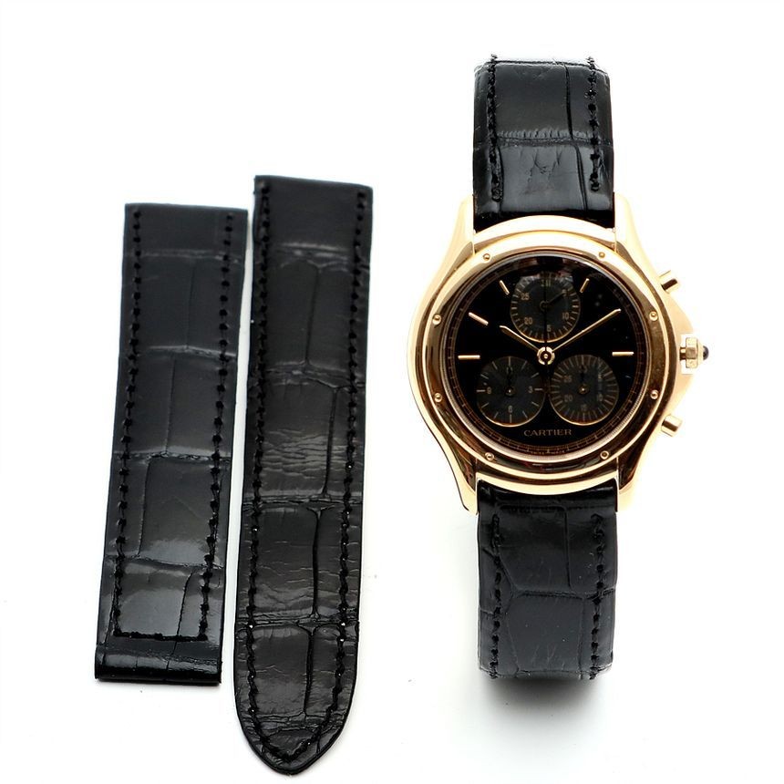 Cartier Cougar Chrono Chrono Gold 33 Large Black W3500851 Men's Unisex 138161467 thumbnail 4