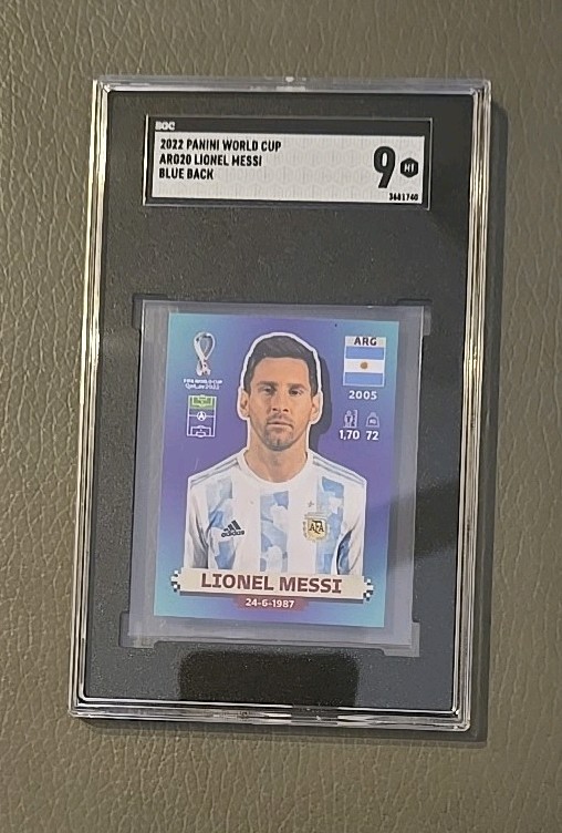 2022 Panini World Cup Argentina Leo Lionel Messi  Arg20 Blue Back Rare Sgc 9 view 2