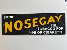 Attractive rectangular NOSEGAY TOBACCO ENAMEL SIGN - Micro pub/cafe.