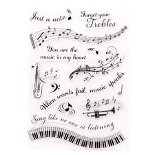 Music Speaks Melody Singing in My Heart Clear Stamps for Card Making Scrapbook