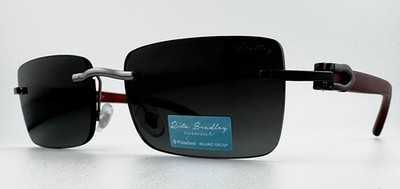 RITA BRADLEY RB9015 Col.02P Polarized Sunglasses Silver Frame Wood Temples New