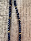Vintage Pauline Radar Blue Stone & Gold Tone Balls Long Necklace  — photo 4