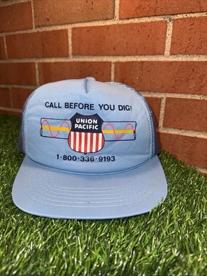 Vintage 80er Union Pacific Railroad Call Before You Dig Youngan Snapback Mütze