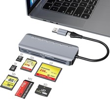 7-in-1 USB C Card Reader Multi Memory Stick Pro Duo Adapter SD TF CF MS XD
