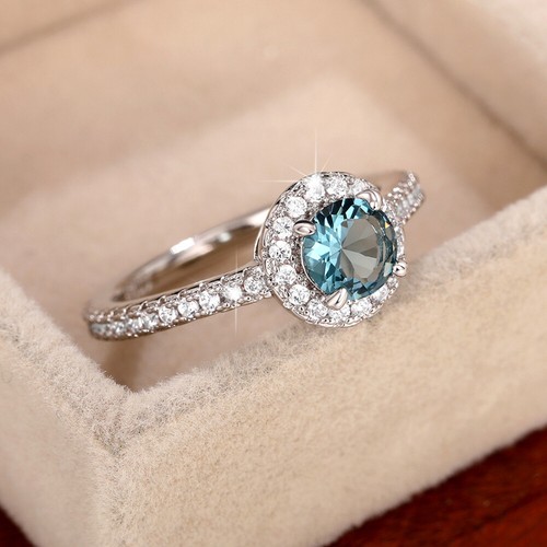 Elegant Engagement 925 Silver Plated Rings Cubic Zircon Women Jewelry Sz 6-10 - Bild 8 von 34