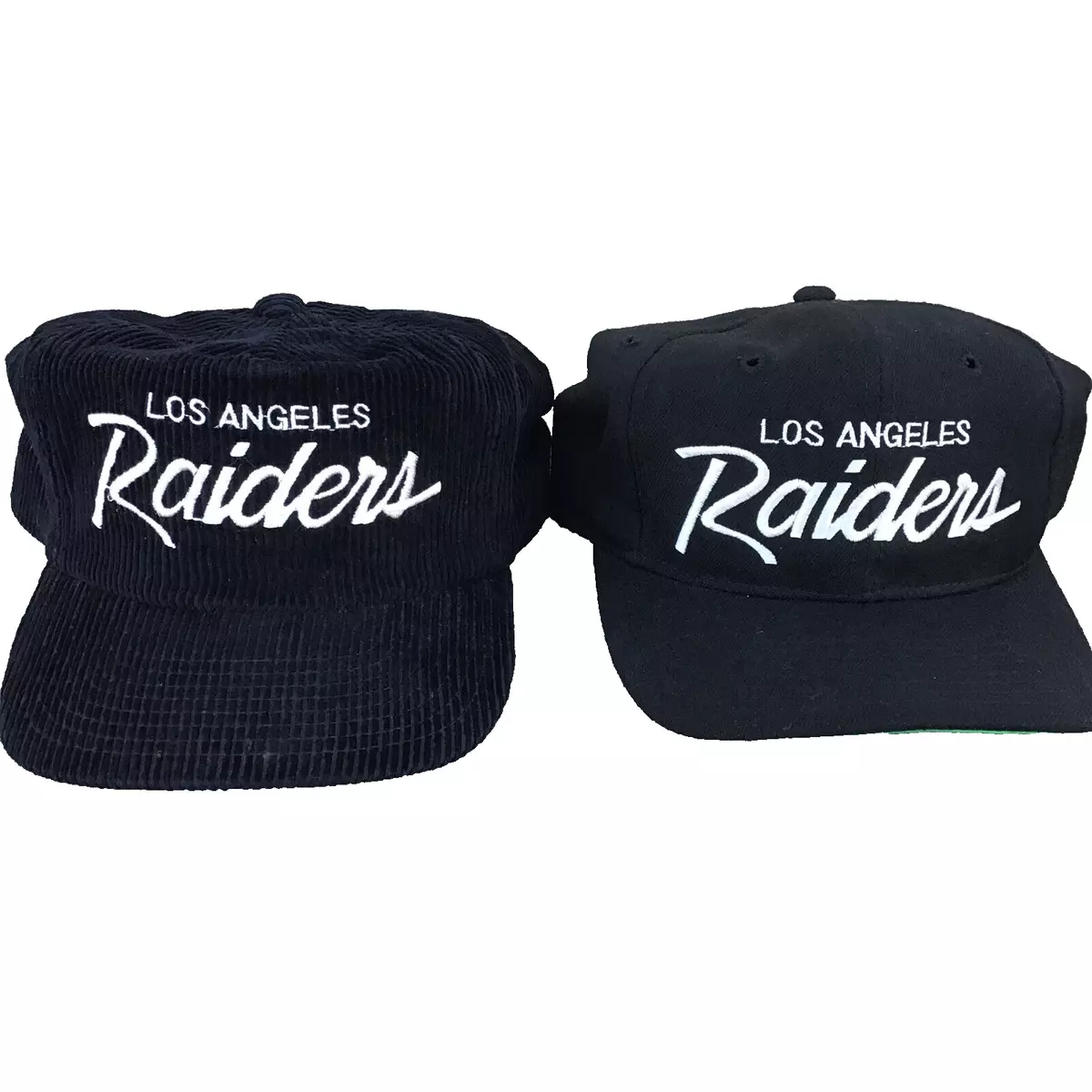 Lot of 2 Vintage Sports Specialties Los Angeles Raiders Hat Cap