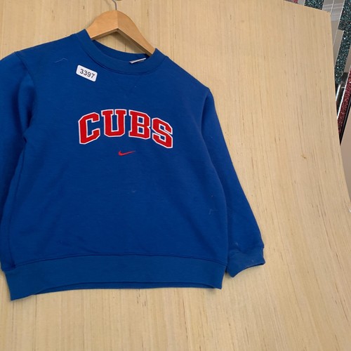 VTG Chicago Cubs Sweater Youth 7 Blue Long Sleeve Boy's Center Swoosh 90's - Picture 5 of 13