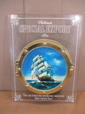 Vtg Heileman's Special Export Beer Lighted Bar Sign Advertisement Ship Porthole