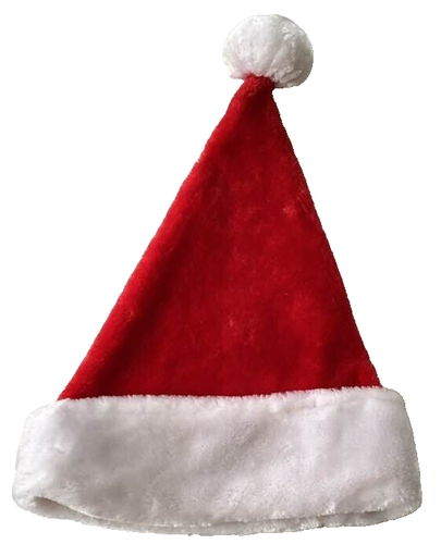Plush Velvet Santa Stocking Cap Hat Red White Christmas Holiday Adult Unisex - Picture 4 of 4