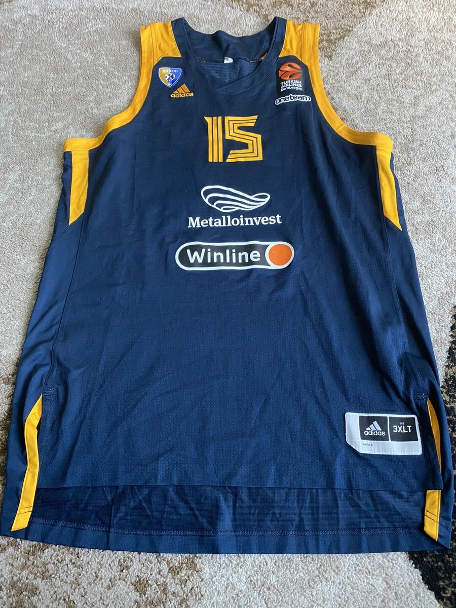 GREG MONROE GAME USED BASKETBALL JERSEY KHIMKI EUROLEAGUE MILWAUKEE BUCKS NBA